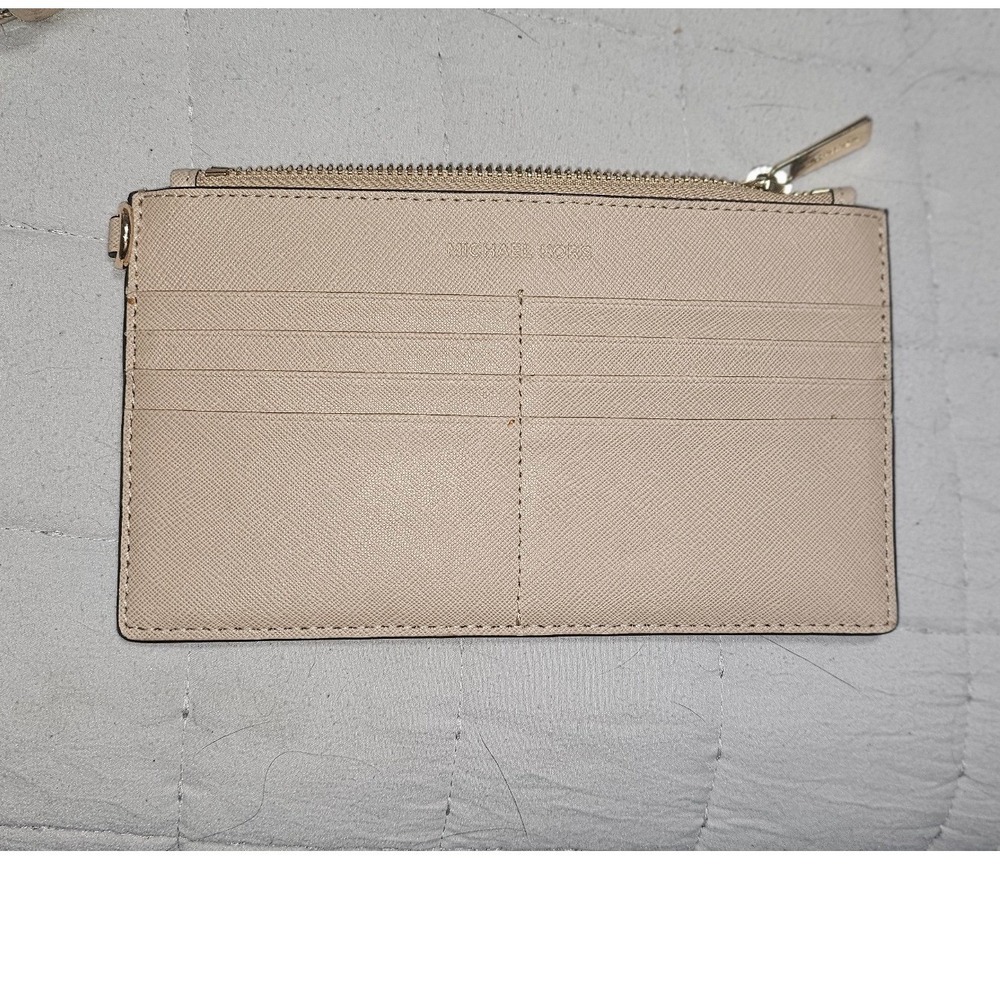 Michael Kors Beige Saffiano Leather Crossbody Wallet Bag with Removable Pouch - Picture 8 of 12